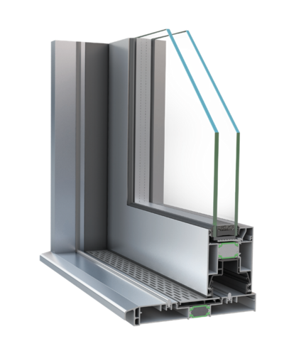 Narrow interlocking section with face widths from 43 mm for max transparency.